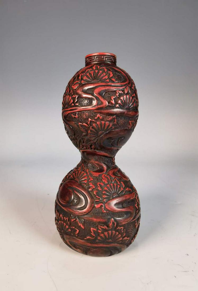 Late Qing Dynasty Dui Zhu diaotong Jingzhi grass gourd bottle (1 of 8)