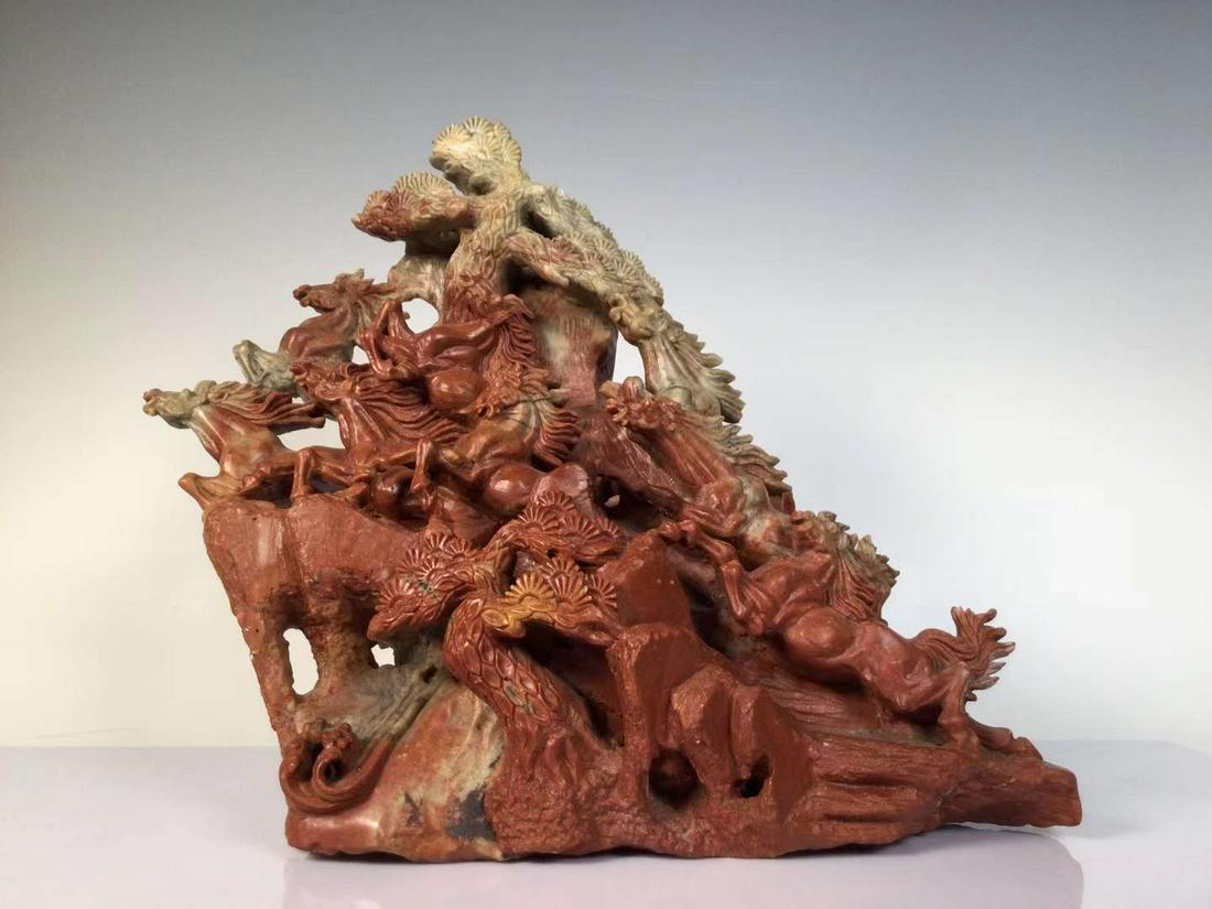 Shoushan stone carving ornaments of the period of foreign exchange earning (1 of 9)