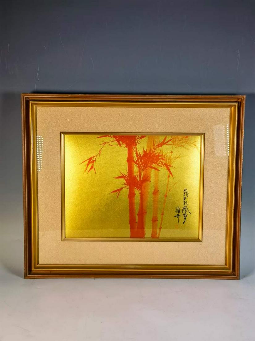 Red bamboo picture hanging screen (1 of 6)