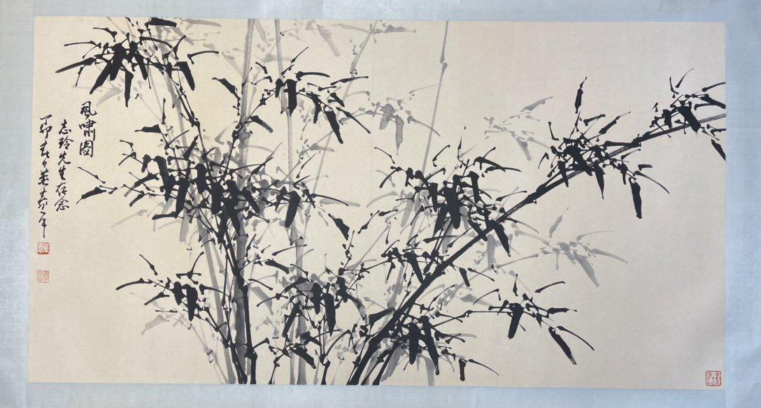 Mirror core of Chinese landscape painting signed by dongshouping (1 of 4)