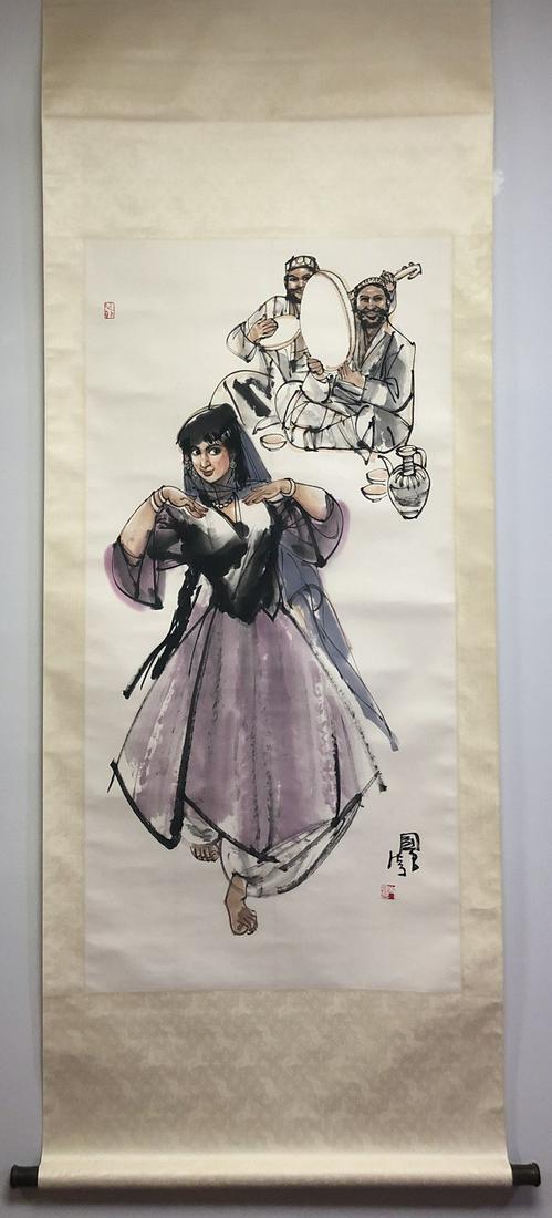 Chinese figure painting signed by shiguoliang (1 of 7)
