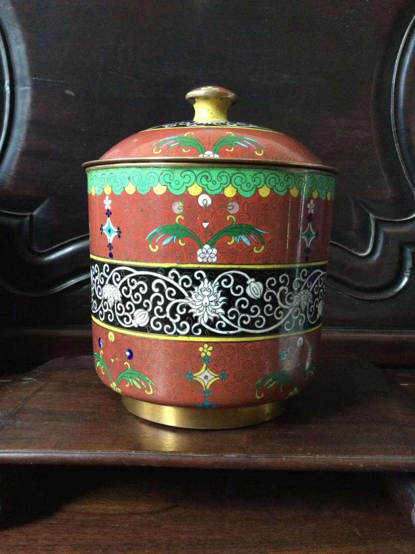 ROC Cloisonne forbearance Holly treasure pattern tea pot (1 of 9)