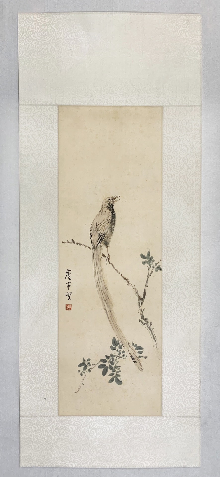 Chinese painting signed by Chen Banding: Core size 70×23cm?Chen Banding (May 14, 1876- January 29, 1970), also known as Chen Nian, was a Chinese painter from Shanyin, Zhejiang (now Shaoxing).I come from a poor family and have been studying