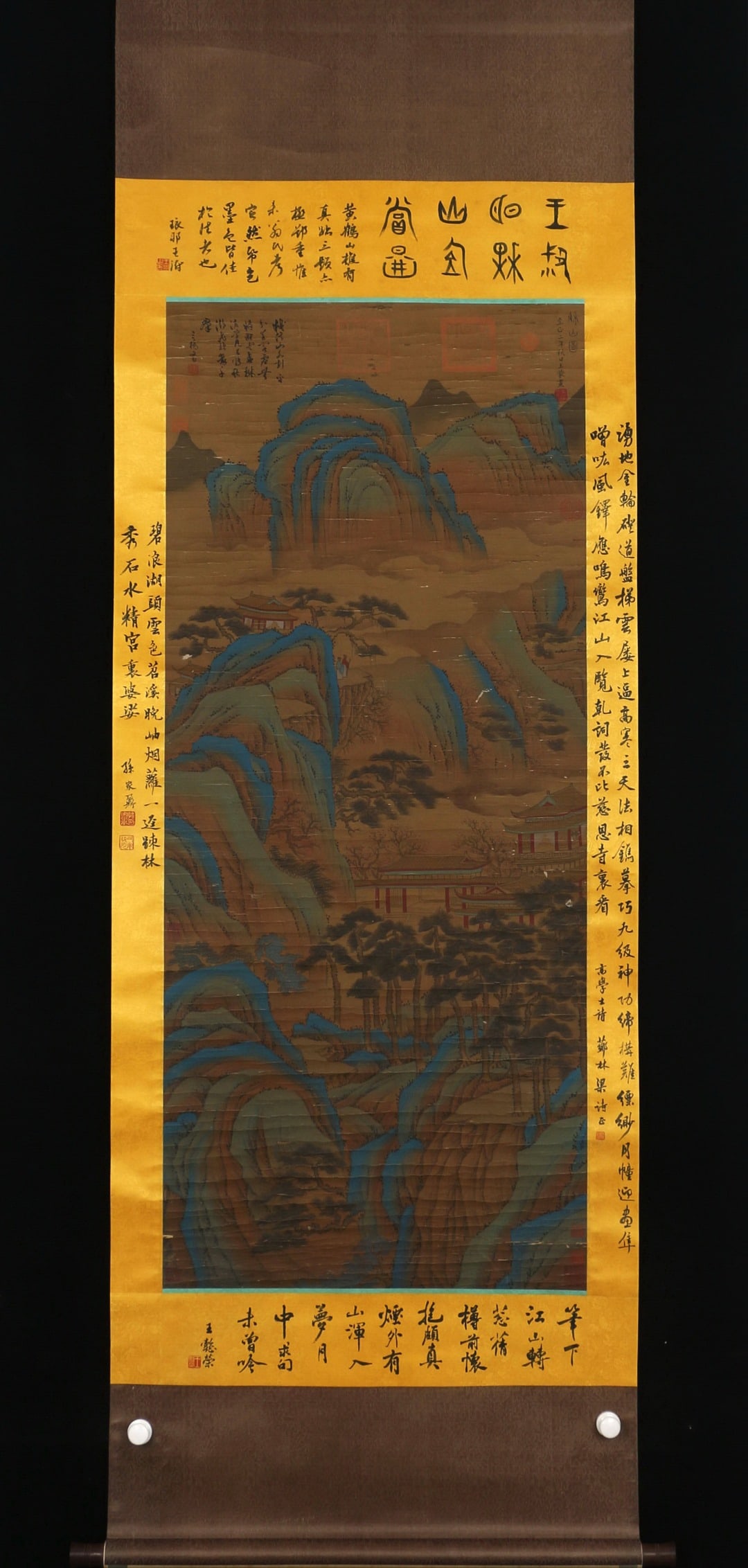 The signature is Wang Meng's Chinese landscape painting.: Core size ? 140X62CM ? Wang Meng (? -1385), born in Wuxing (now Huzhou, Zhejiang), was the grandson of Zhao Mengfu. A painter from the late Yuan and early Ming dynasties.