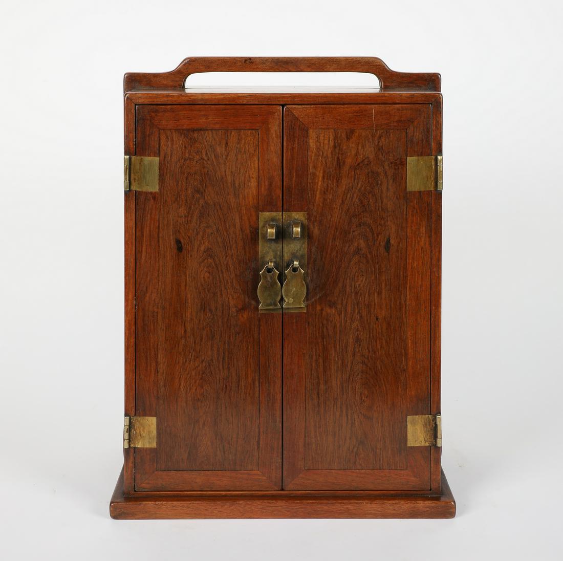 QING DYNASTY - HUANG ROSEWOOD TWO DOOR LIFTING BEAM BOX (1 of 10)