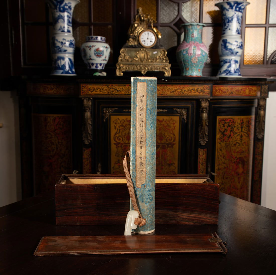 DONG BANGDA - IMPERIAL IMITATION OF WANG MENG - SONG YA MOSAIC DENG MAP: L:216cm,W:29cm