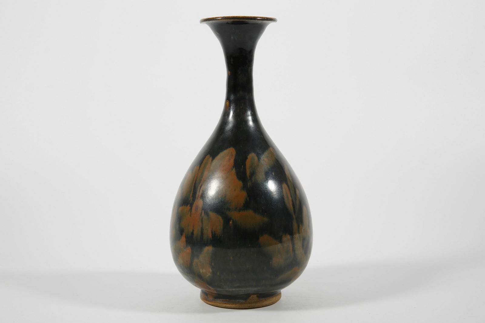 Black Glazed Yuhuchun Vase with Rusty Flowers Design (1 of 7)