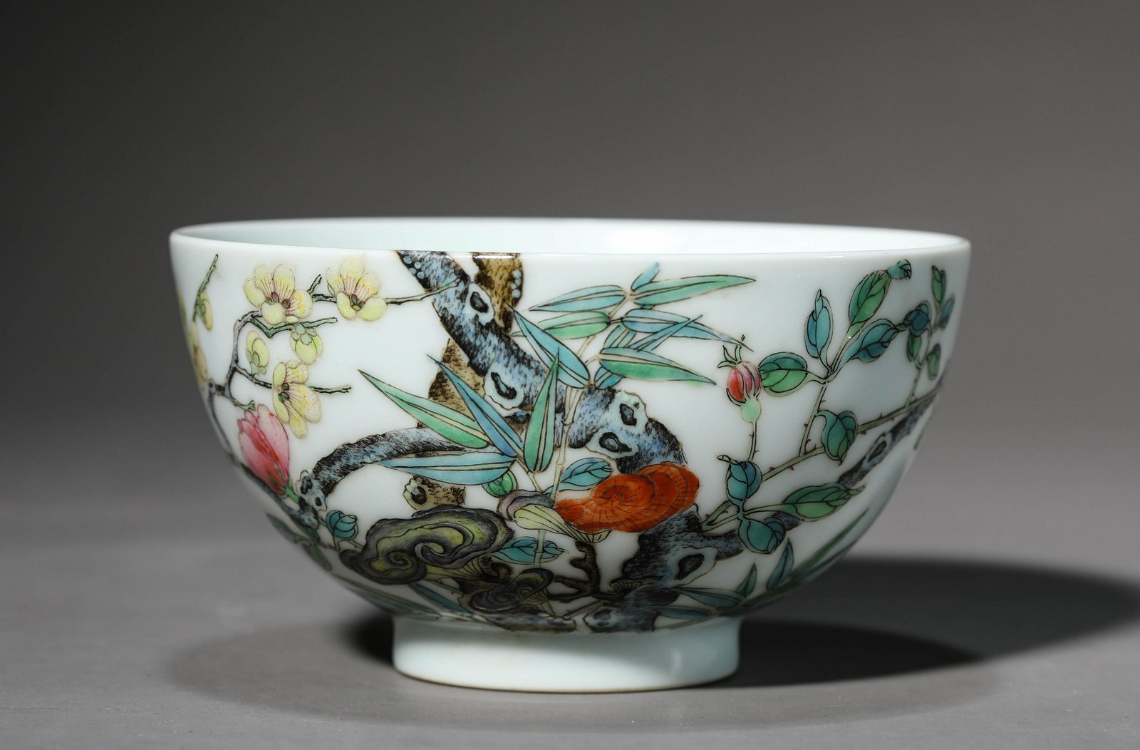 A Chinese Porcelain Famille Rose Butterfly Bowl Marked Yong Zheng (1 of 7)