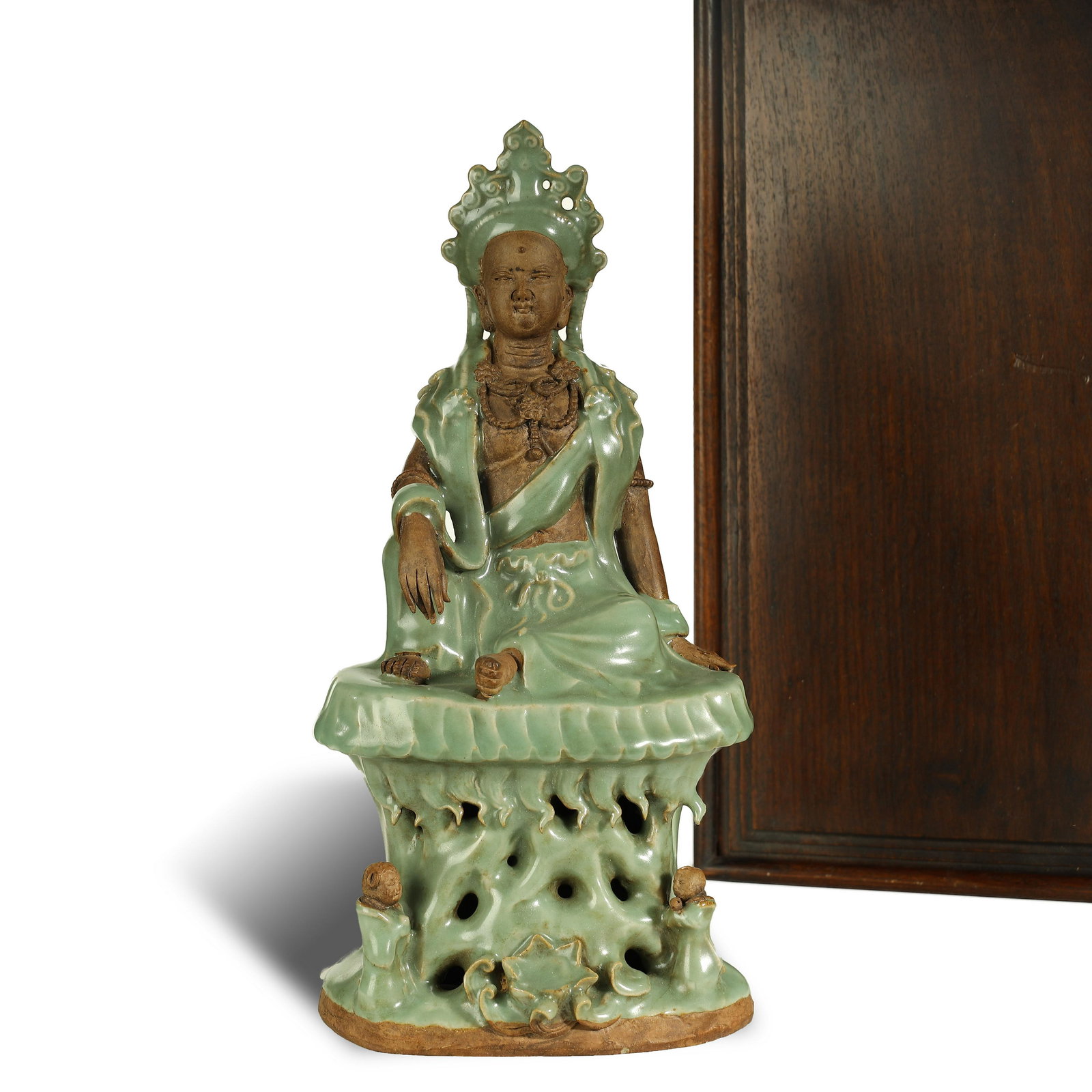 Chinese Qing Dynasty longquan celadon Buddha statue (1 of 10)