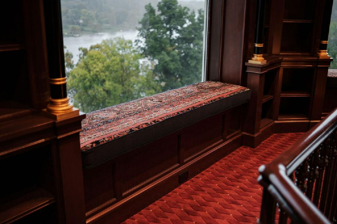 Set of window cushions made from antique carpet border (1 of 8)