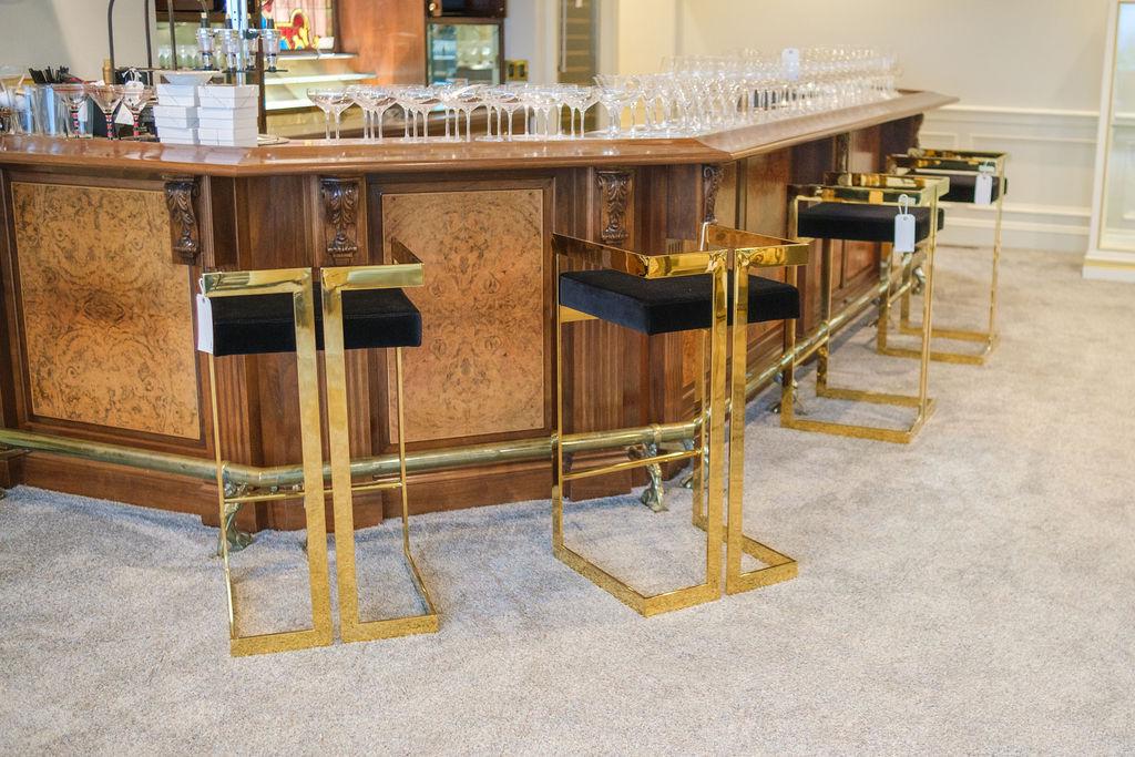 Set of (4) Brass bar stools (1 of 3)