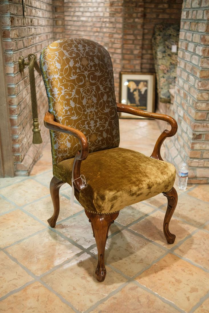 Goose Neck Queen Anne Arm Chair (1 of 3)