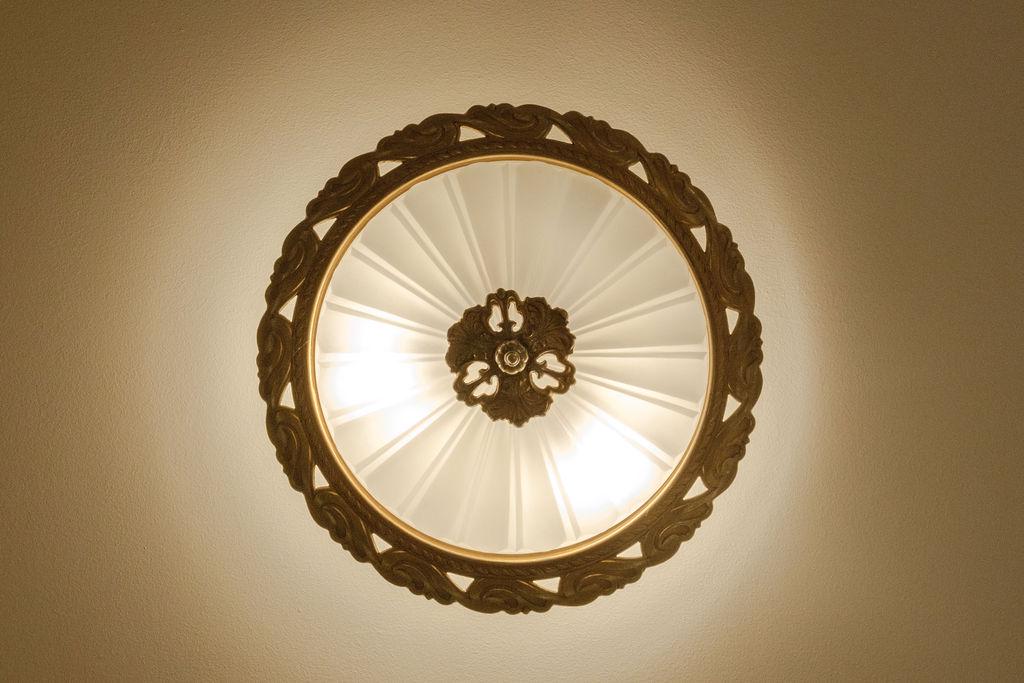 Glass & Metal Ceiling light w/frosted glass (1 of 3)