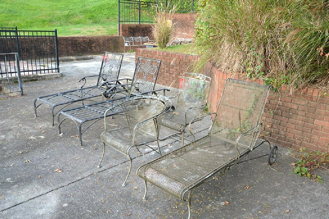Assorted Lot of Patio Furniture - Qty. (3) adjustable: Assorted Lot of Patio Furniture - Qty. (3) adjustable chaises & Qty. (2) chairs