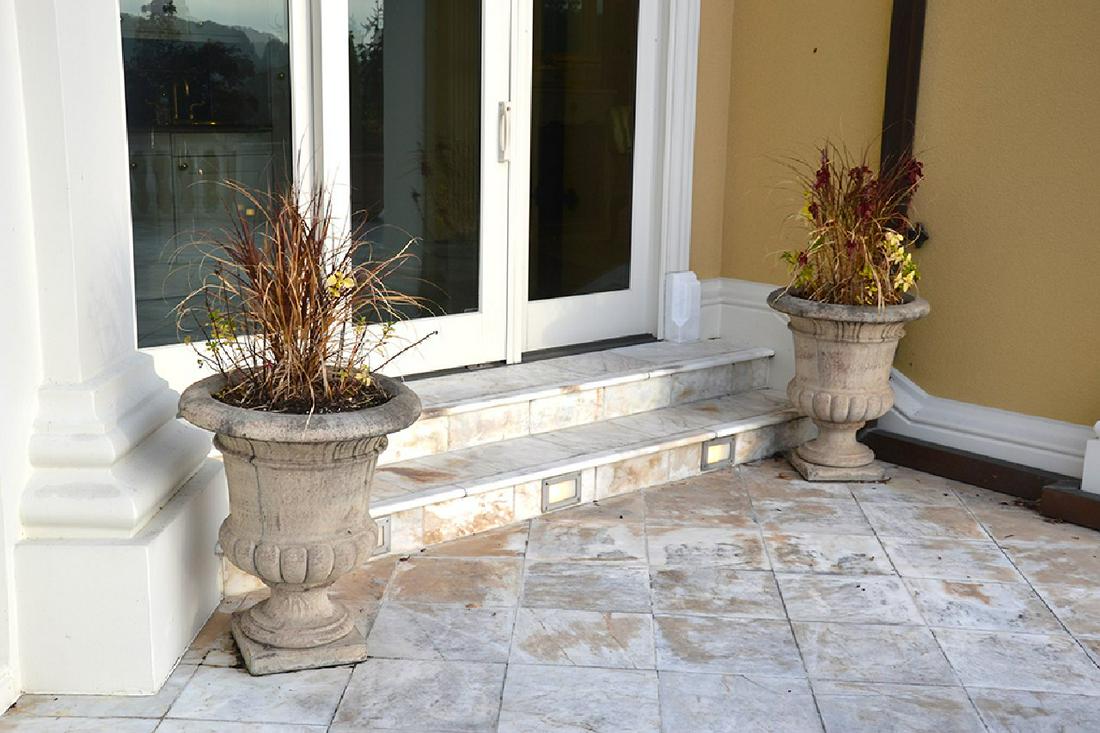 Qty. (2) concrete urns footed (1 of 3)