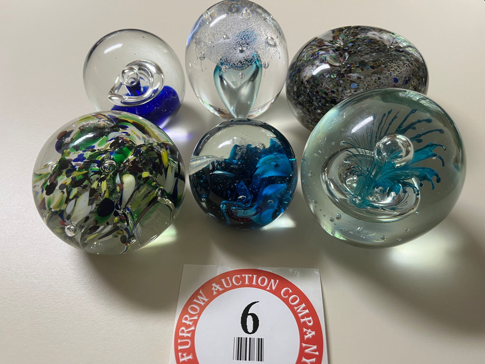 (6) Assorted Decorative Glass Paperweights (1 of 1)