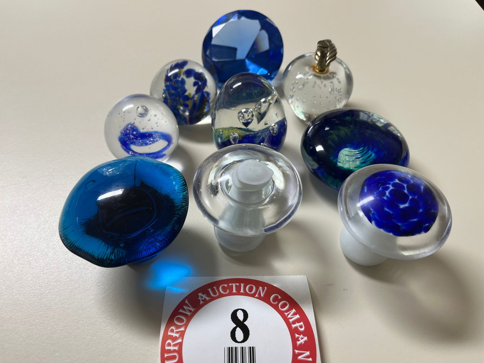(9) Assorted Glass Paperweights: (9) Assorted Glass Paperweights
