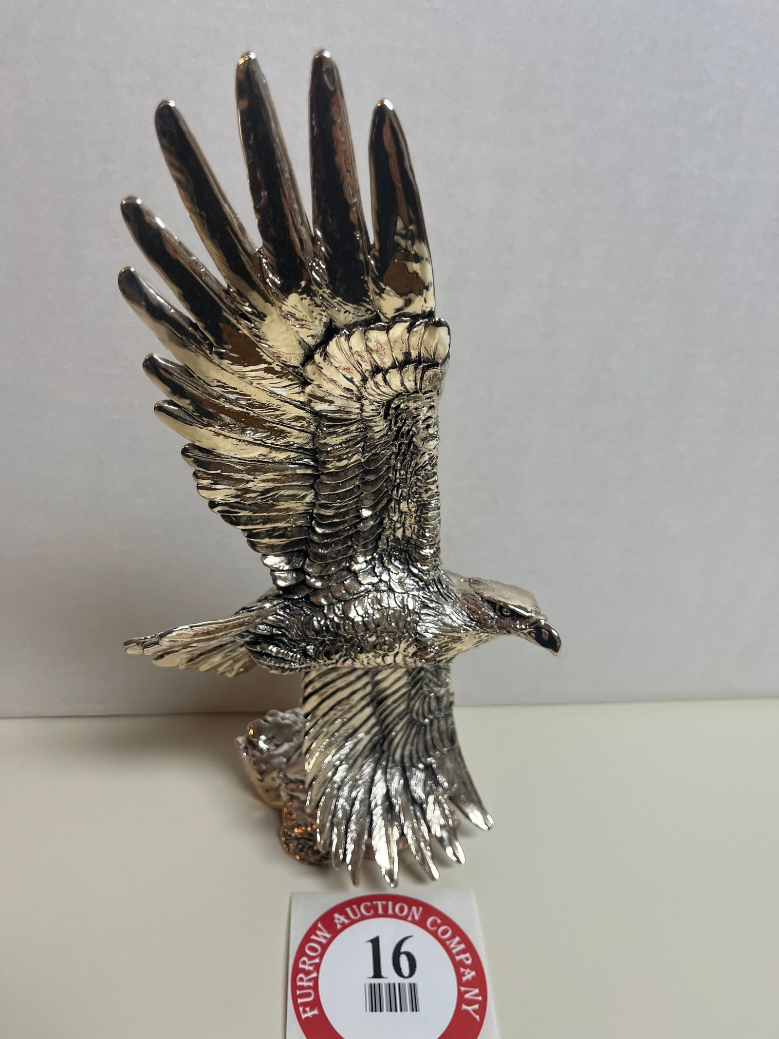 E. Ferine Eagle Sculpture, Made in Italy, Dated 1988, 925 Silver, Approx. 42.33 oz. (1 of 1)