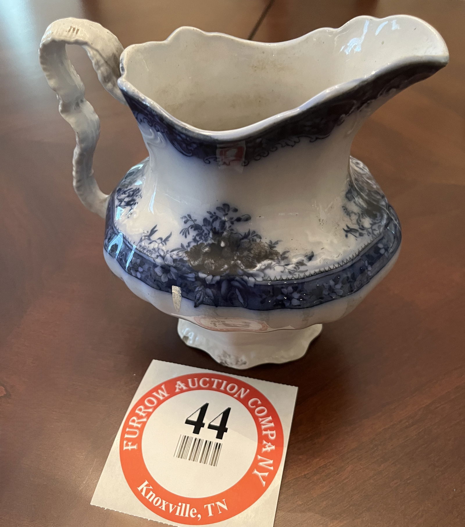 New Heart Pottery "Plymouth Flow Blue" Water Pitcher (1 of 1)