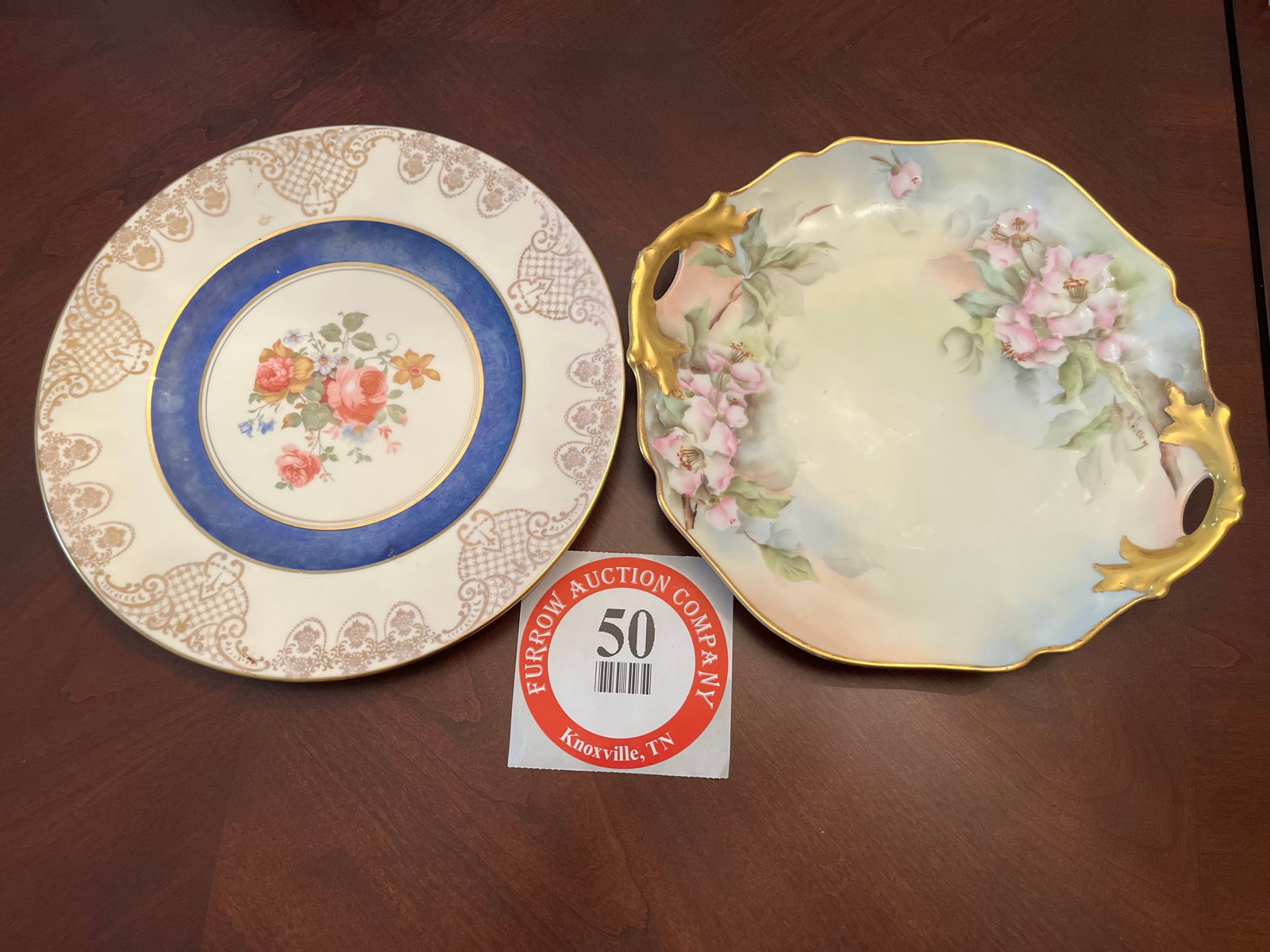 D & C Limoge Hand Painted Porcelain Plate & Translucent China 22 KT Gold Inlaid Porcelain Plate: D & C Limoge Hand Painted Porcelain Plate & Translucent China 22 KT Gold Inlaid Porcelain Plate