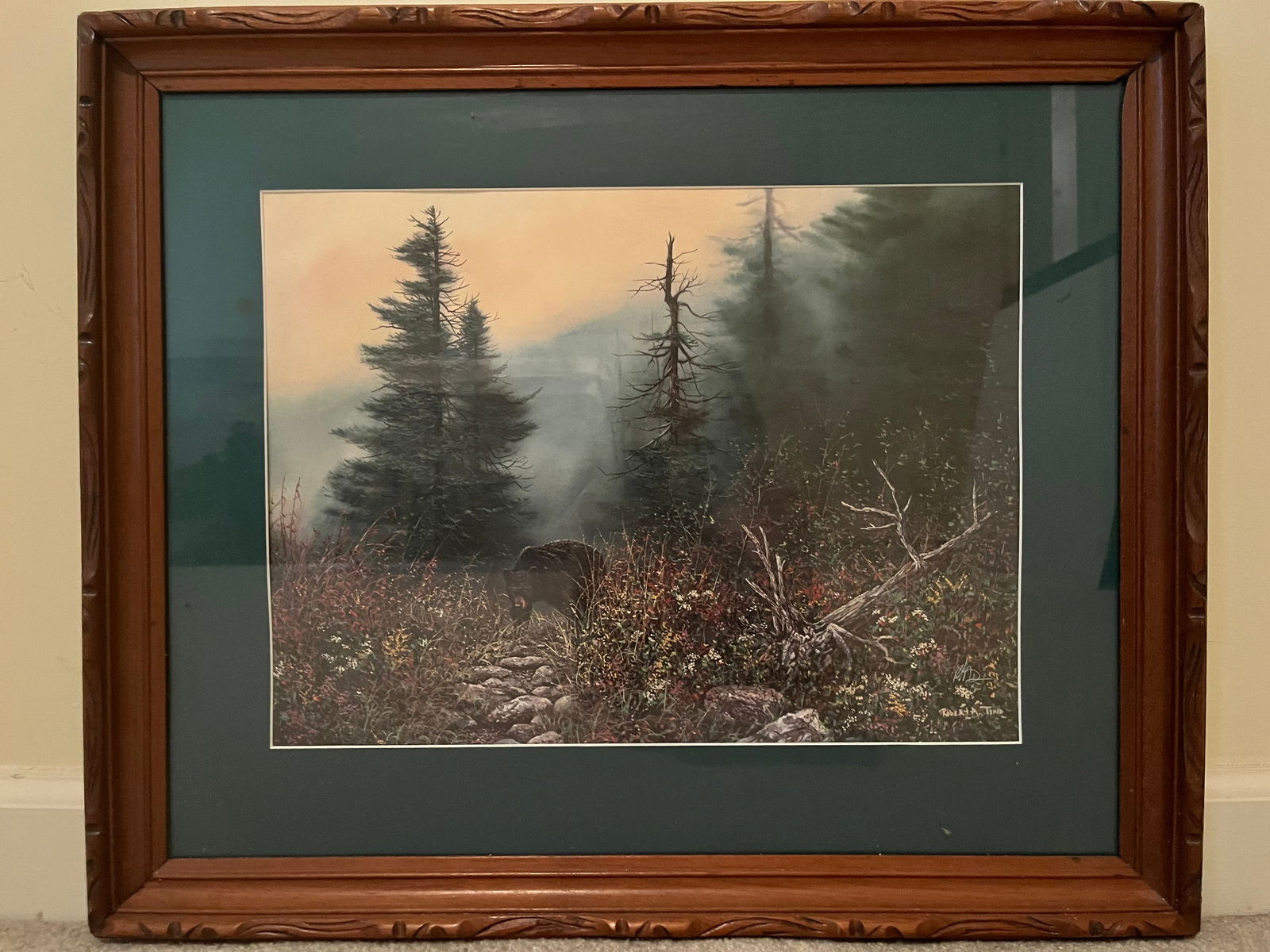 Framed Under Glass Robert A. Tino Print, Signed, Not Numbered, Thunder in the Thicket (1 of 2)