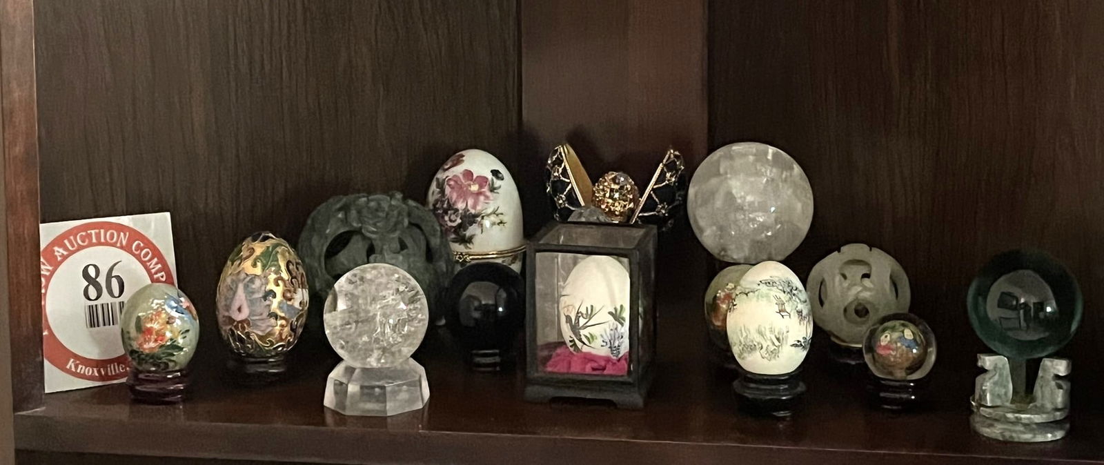 Contents of Shelf, Assorted Decorative Items from Asia, Eggs, Glass Balls, etc. (1 of 1)