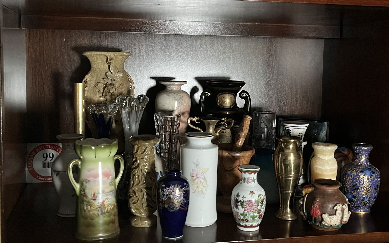 Contents of Shelf, Assorted Decorative Vases and Containers from Various Countries (1 of 1)