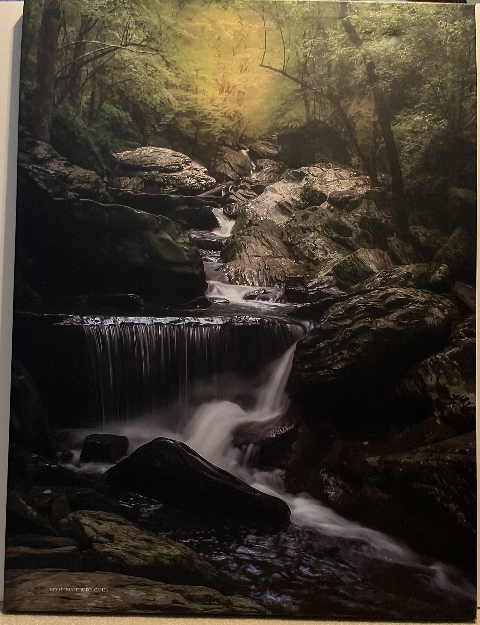 Photo on Canvas - Stretched - Mountain Stream with Waterfall: Photo on Canvas - Stretched - (Scott Knox - scottscamera.com), Mountain Stream with Waterfall, 30" x 40"