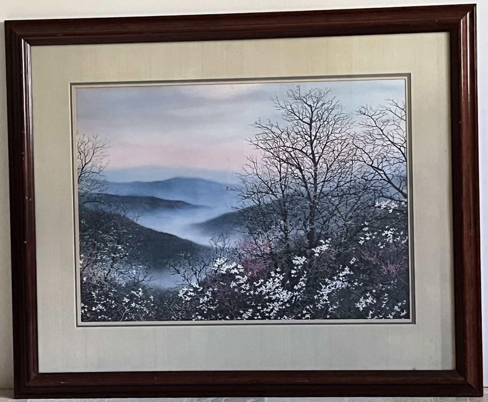 Framed Under Glass Robert A. Tino Print, Signed & Numbered, #441 of 810, Mountainscape (1 of 2)