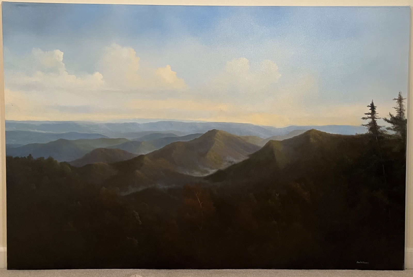 Original Ron Williams Oil on Canvas, Stretched, Fall Misty Mountainscape (1 of 2)