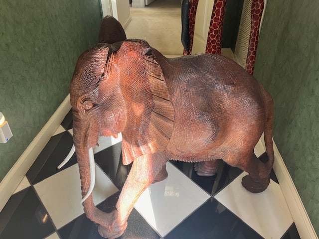 Hard Carved Wood African Elephant (possibly Ebony Wood) (1 of 3)