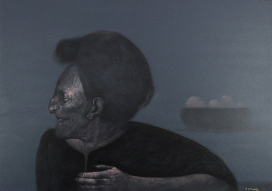 Rafael Coronel (Mexico, 1932-2019) Nahuatl, acrylic on mansonite (1 of 4)