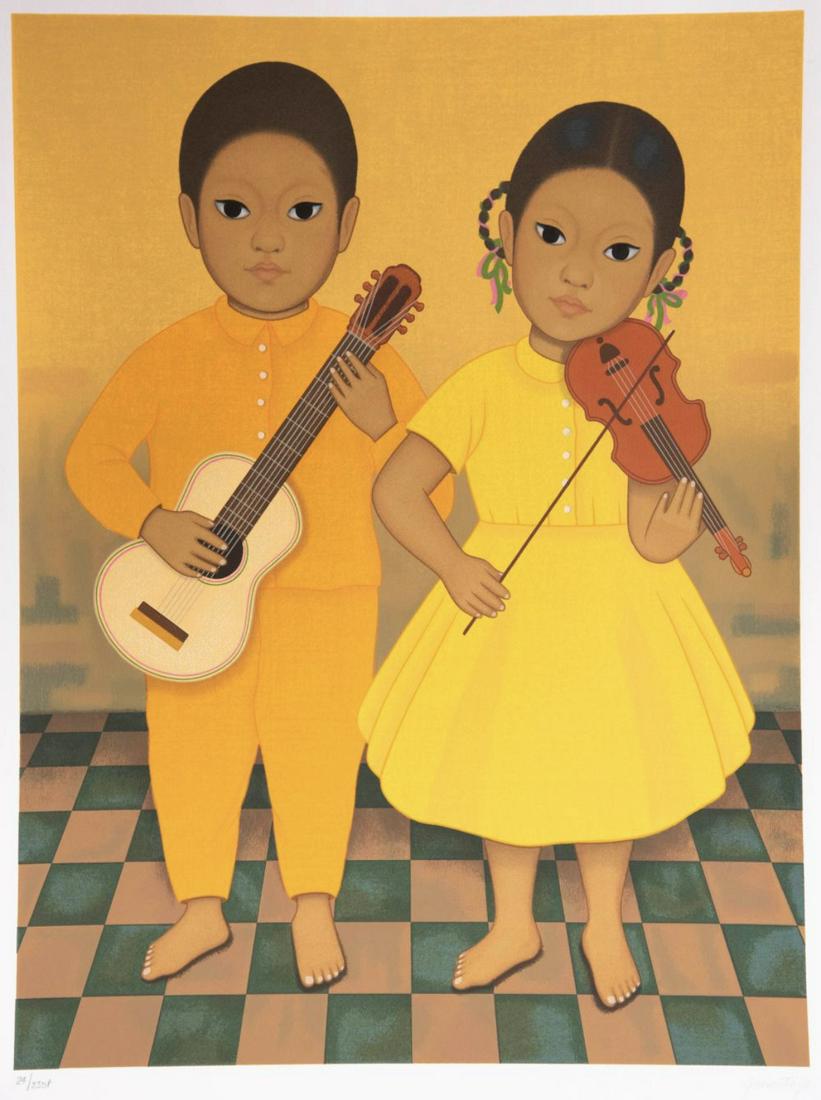 Gustavo Montoya (Mexico, 1905-2003) Musicians/Musicos, lithograph. 27 x 21 1/4 in. (1 of 3)