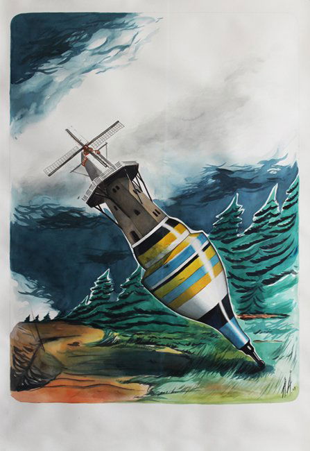 Alexandre Arrechea (Cuba, b. 1970)  Untitled (Spinning Top)/Sin Titulo (Trompo), 44 x 31 in. (1 of 5)