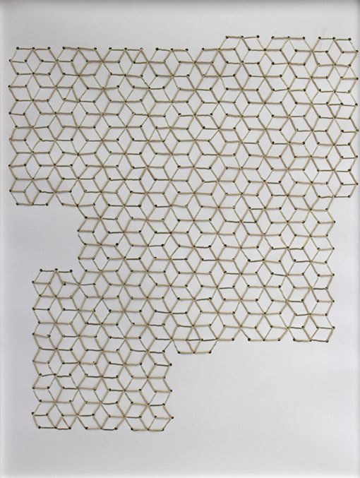 Vik Muniz (Brazil, b. 1961) Irregular Tesselation (Twine) mixed media, 30 x 22 in. Signed: Vik Muniz (Brazil, b. 1961) Irregular Tesselation (Twine) mixed media, 30 x 22 in. Frame Size: 31 x 23 x 2 1/2 in. Signed on the back