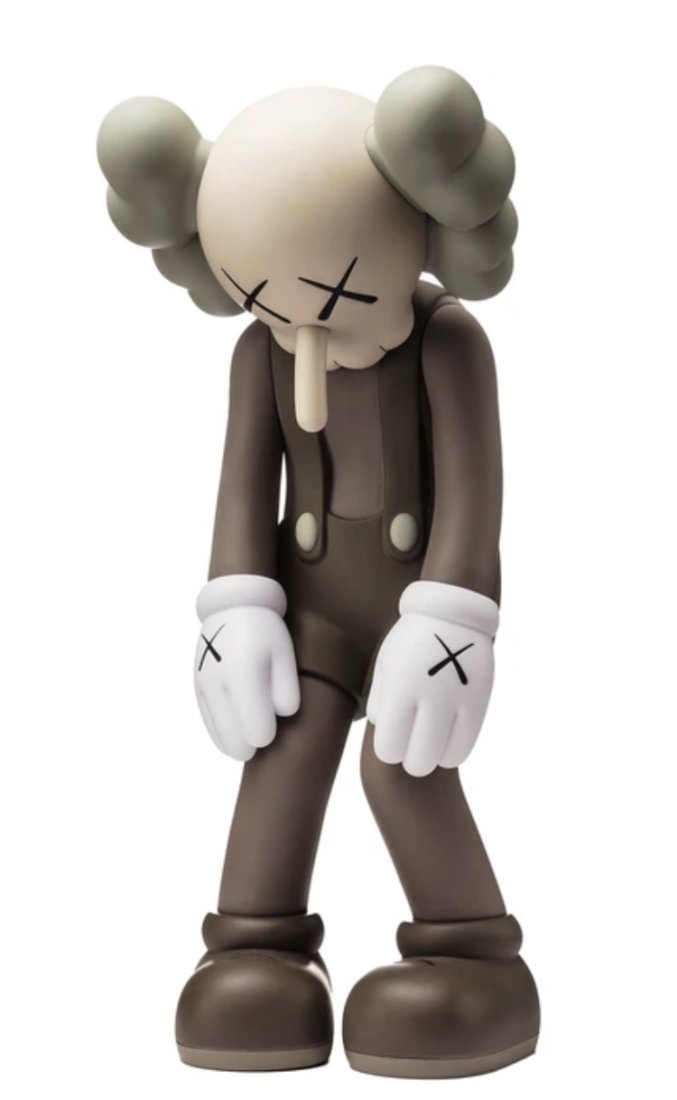 KAWS (American, b.1974) Small Lie Companion (Brown), 11 x 5 x 4.5 in./ 27.9 x 12.7 x 11.4 cm (1 of 2)