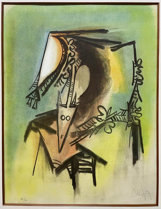Wifredo Lam (Cuba, 1902-1982) Le Regard Vertical 7305 (Les loa petro enfantent dans la danse) 1973: Wifredo Lam (Cuba, 1902-1982) Le Regard Vertical 7305 (Les loa petro enfantent dans la danse), 1973, lithograph, 25.6 x 19.7 in. 65 x 50 cm. Limited edition of 50.