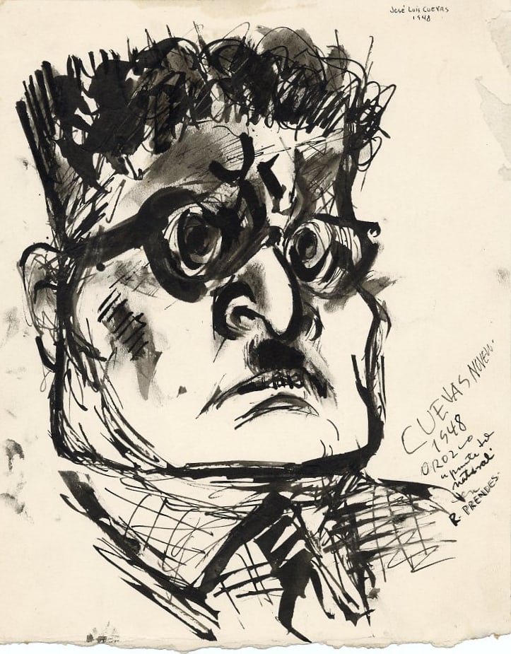 Jose Luis Cuevas (Mexican, 1934-2017).Retrato de Jose Clemente Orozco, apunte del Natural en PRENDES (1 of 1)