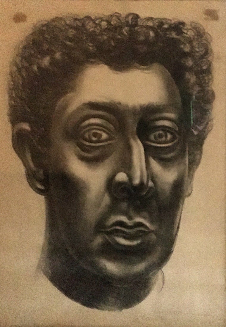 David Alfaro Siqueiros (Mexican 1896-1974) Auto retrato, (Self Portrait): David Alfaro Siqueiros (Mexican 1896-1974) Lithograph # 18. Self Portrait