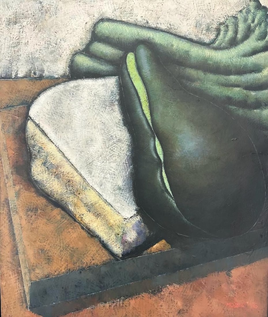 Armando Morales (Nicaragua, 1927-2011) Still Life (avocado): Armando Morales (Nicaragua, 1927-2011) paper on canvas