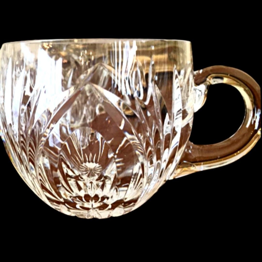 Set of Six Rare Crystal Tea/Punch/Coffee Cups: Very Heavy Crystal Cups. These are exquisite and sure to impress your dinner guests. They give off an amazing prism when set in the sunshine! We could not find any comparisons currently on the market.