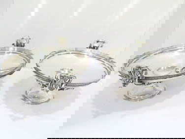 Two 11" Sterling Silver Tiffany & Co Antique 1854-70 Ornate Handles Footed Bowls (1 of 6)