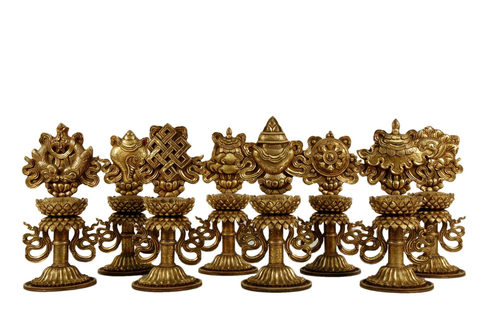 Gilt Bronze Ceremonial Items of Eight Treasures (1 of 17)