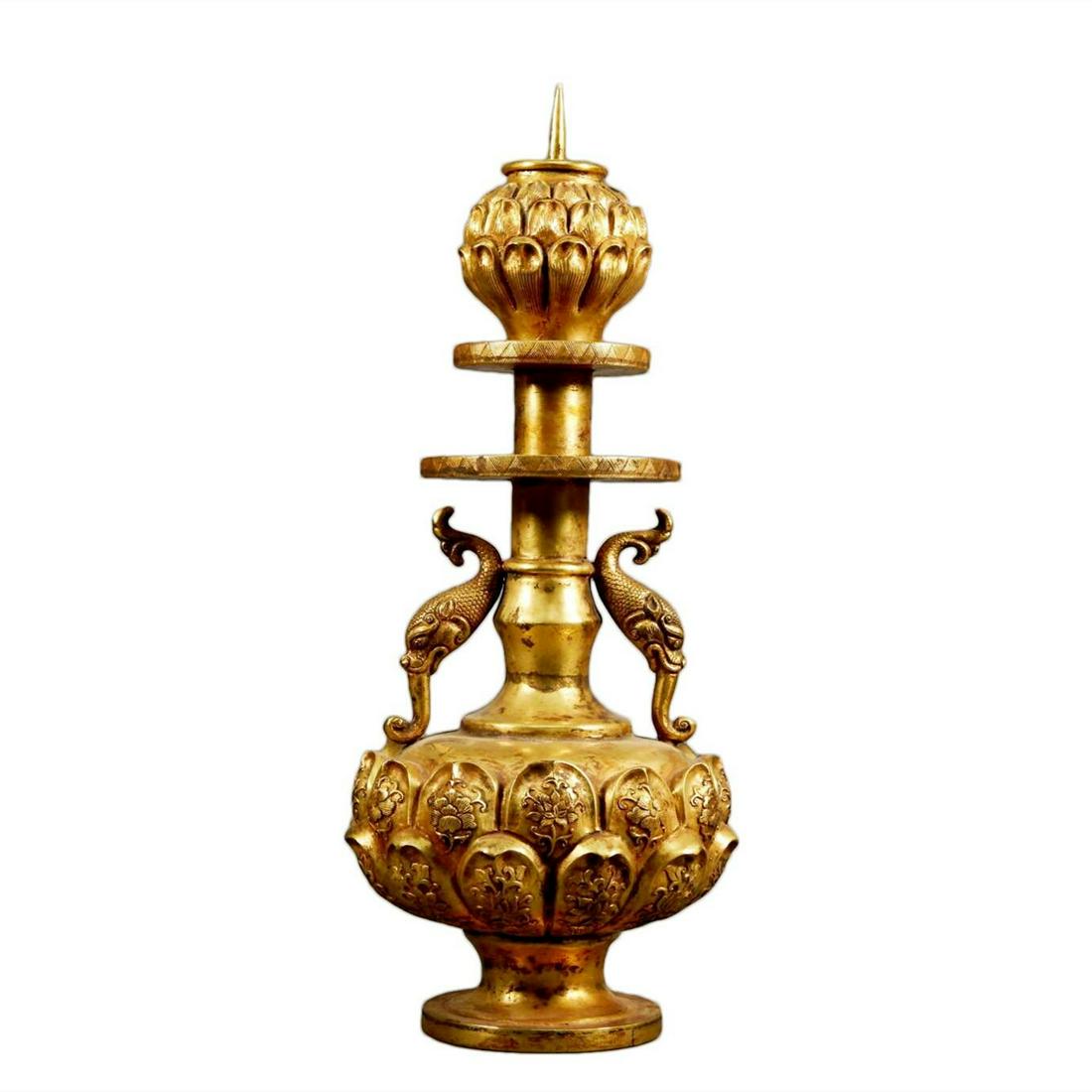 A Gilt-Bronze Candlestick (1 of 9)