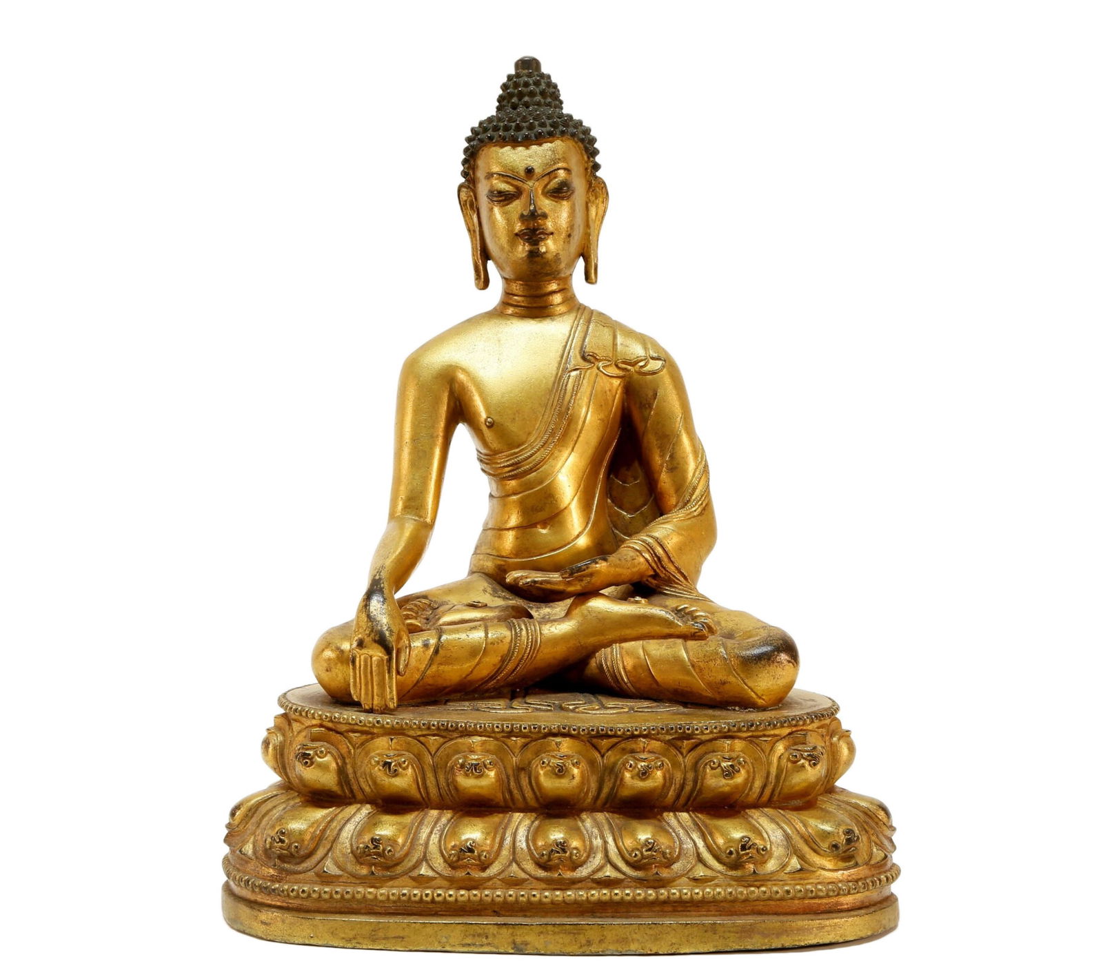 A gilt bronze Sakyamuni statue (1 of 7)