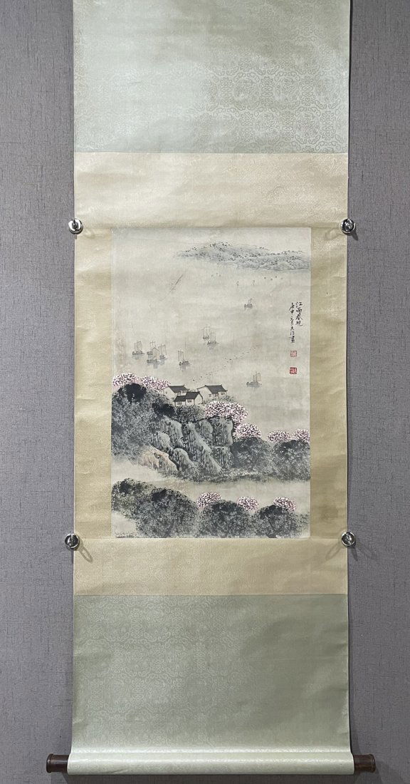 A Chinese Ink Painting Hanging Scroll By Song Wenzhi (1 of 6)