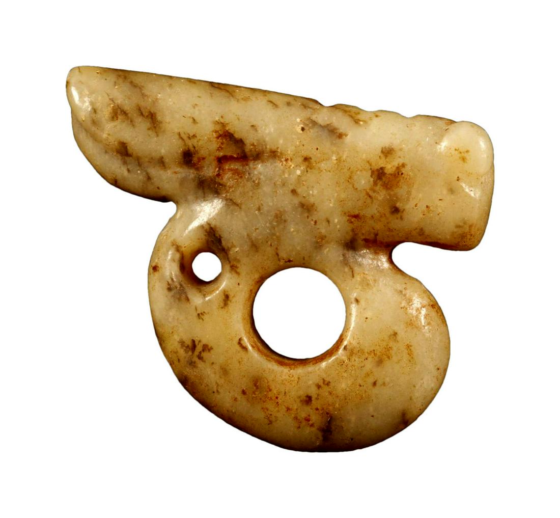 A Hongshan Culture Jade 'Cicada'  Pendant. (1 of 4)