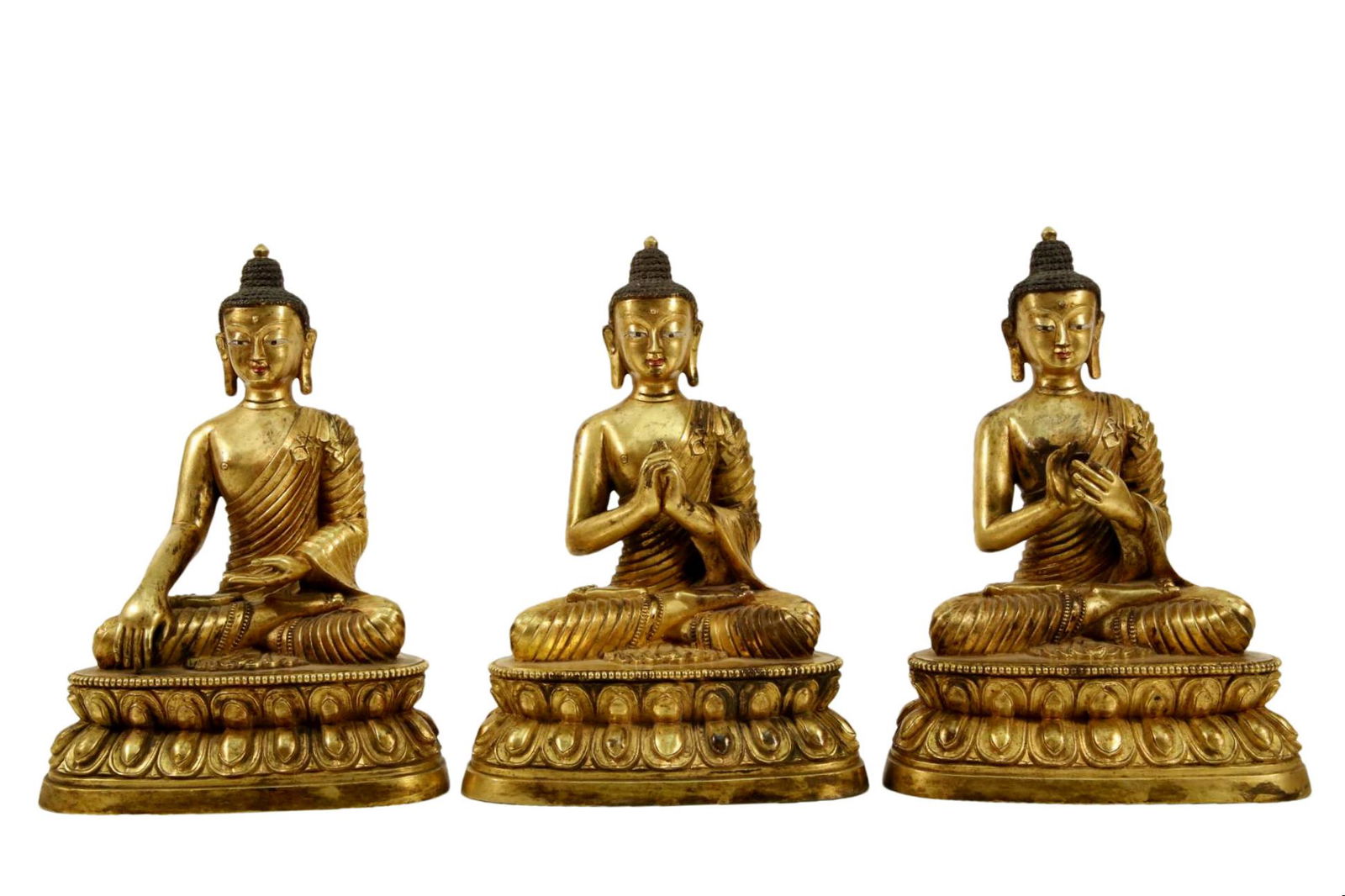 Three Gilt-Bronze Figures Of Buddha Shakyamuni (1 of 13)