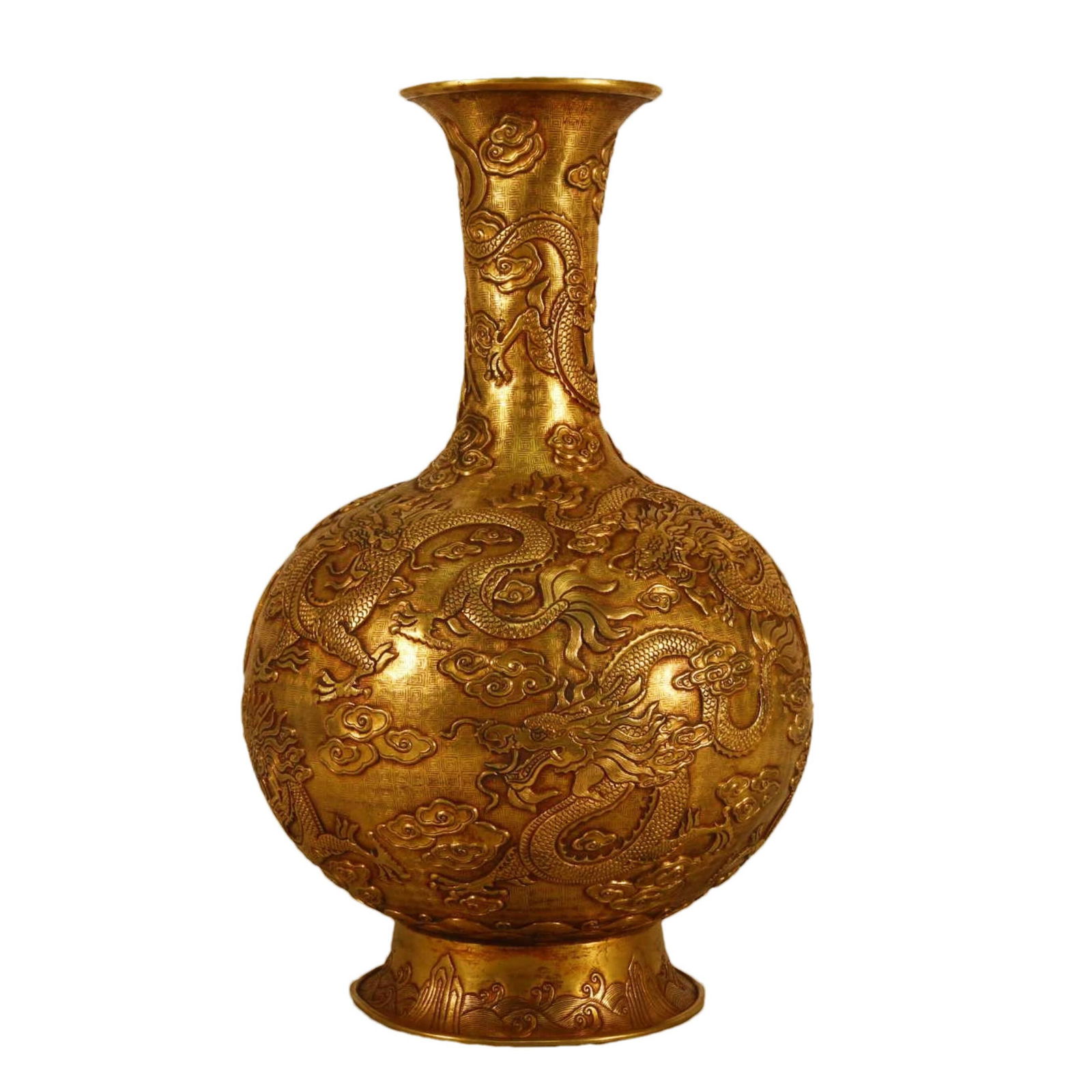 A Gilt-Bronze 'Auspicious Cloud& Dragon' Vase (1 of 10)