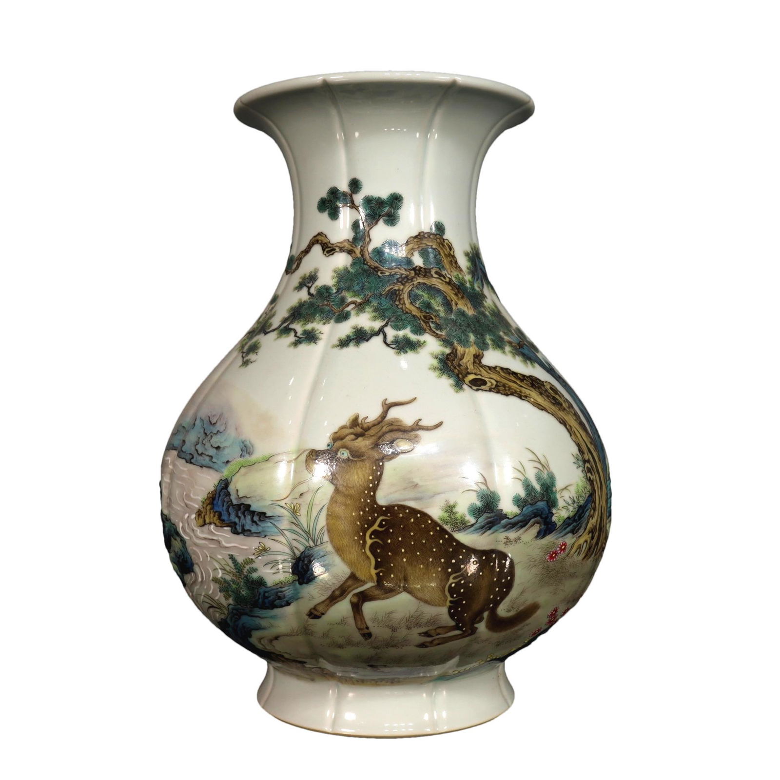 A Wonderful Famille-Rose Kylin Design Vase (1 of 11)
